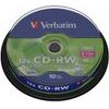 Verbatim CD-RW, SERL Scratch Resistant, 10-pack, 700MB, 12x, 80min., 12cm, without printing possibility, cake box, for data - (43480)