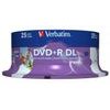 Verbatim DVD+R DL, Double Layer Wide Inkjet Printable, 8.5GB, 8x, spindle, 25-pack, 12cm, for data archiving - (43667)