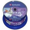 Verbatim DVD+R DL, Double Layer Wide Inkjet Printable, 8.5GB, 8X, spindle, 50-pack, 12cm, for data archiving - (43703)