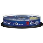 Verbatim DVD+RW, Matt Silver, 4.7GB, 4x, spindle, 10-pack, without printing possibility, 12cm, for data archiving - (43488)