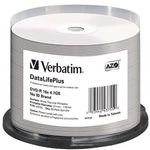 Verbatim DVD-R, DataLifePlus Wide Thermal Printable - No ID Brand, 4.7GB, 16x, spindle, 50-pack, 12cm, for data archiving - (43755)