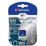 Verbatim memory card Secure Digital Card Pro U3, 64GB, SDXC, UHS-I U3 (Class 10), V30 - (47022)