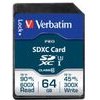 Verbatim memory card Secure Digital Card Pro U3, 64GB, SDXC, UHS-I U3 (Class 10), V30 - (47022)