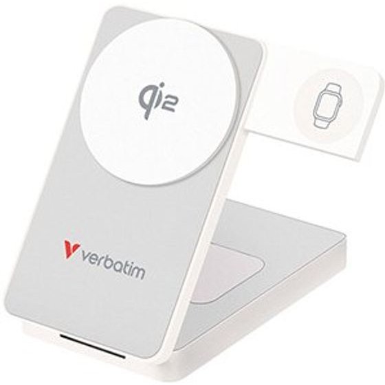 Verbatim Powerbanka Charge ,n, Go Qi2 5/9/12V, Charging phones, watches, and AirPods, 10000mAh, magnetic Attachement, white - (32296)