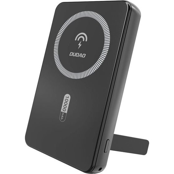 Dudao K14S+ 10000mAh 22.5W Magnetic Power Bank USB-A + USB-C Compatible With Magsafe With Stand - Black - (K14S+New black)