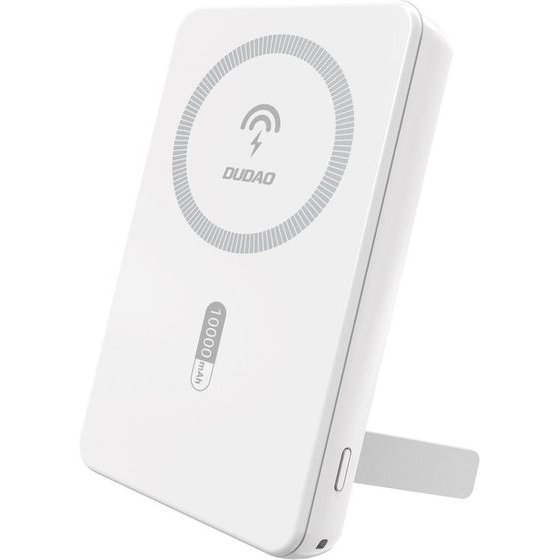 Dudao K14S+ 10000mAh 22.5W Magnetic Power Bank USB-A + USB-C Compatible With Magsafe With Stand - White - (K14S+New white)