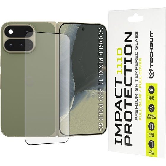 Techsuit - 111D Full Cover / Full Glue Glass - Google Pixel 11 Pro Fold - Black