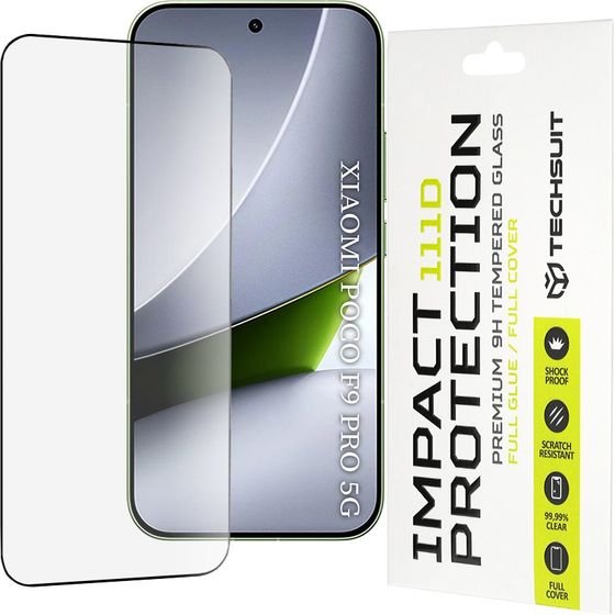 Techsuit - 111D Full Cover / Full Glue Glass - Xiaomi Poco F9 Pro - Black