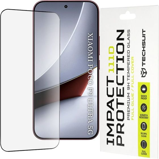 Techsuit - 111D Full Cover / Full Glue Glass - Xiaomi Poco F9 Ultra - Black