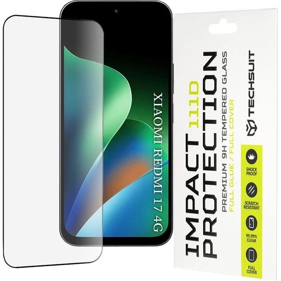 Techsuit - 111D Full Cover / Full Glue Glass - Xiaomi Redmi 17 4G / Redmi 17 5G - Black