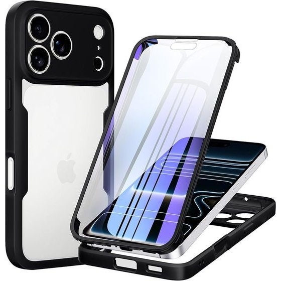 Techsuit - ColorVerse 360 Series + Screen Protector - iPhone 18 Pro / iPhone 17 Pro - Black