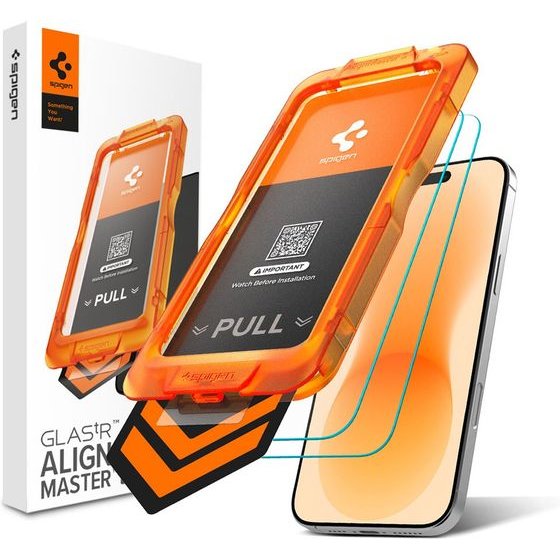 Spigen - (2 pack) Glas.Tr Alignmaster S - Iphone 18 Pro / Iphone 17 Pro - Clear - (AGL10105)