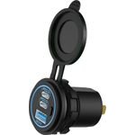 POWERTECH ����� USB ��� ����� & ������� USB & 2x USB-C, 36W, IP65 - (PTL-030)