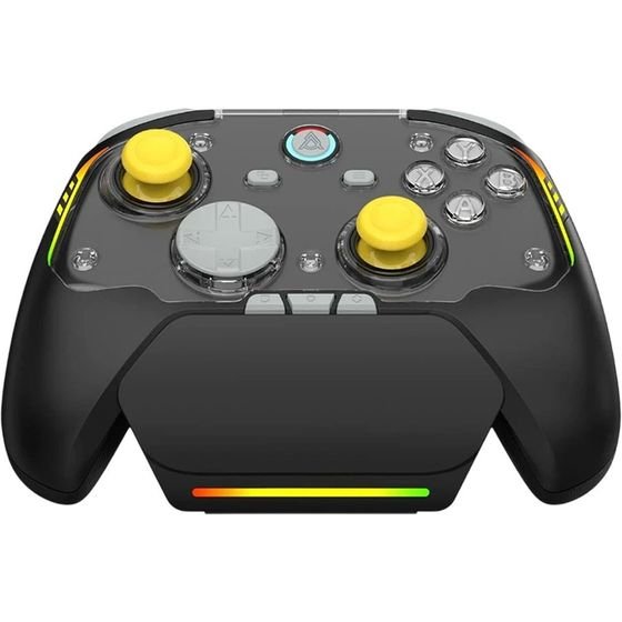 Ajazz Gamepad Set GP100 NS - Hall Effect, 1000Hz, Wireless, Bluetooth, 1000Hz - Black, Gray, Yellow - (AJ-GP100-NS-SET-BK)