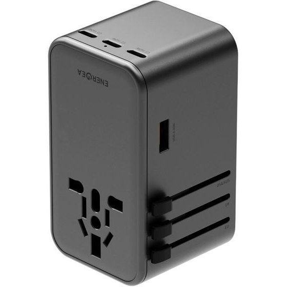 ENERGEA Travelworld Adapter Gan 160W Pd 3x USB-C / USB-A Gunmetal Wall Charger - (TWA-GAN160-GUN)