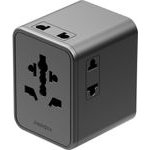 ENERGEA Travelworld Mini Gan 45W Pd Wall Charger 3x USB-C / 2x USB-A Gunmetal - (TWA-GAN45MINI-GUN)
