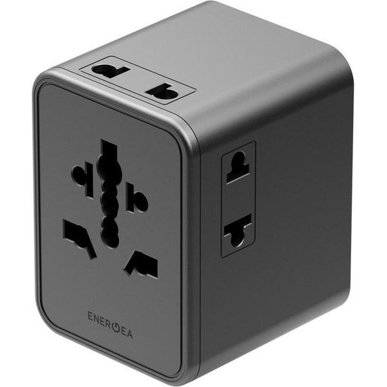 ENERGEA Travelworld Mini Gan 45W Pd Wall Charger 3x USB-C / 2x USB-A Gunmetal - (TWA-GAN45MINI-GUN)