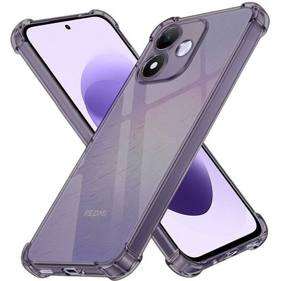 Techsuit - Shockproof Clear Silicone - Xiaomi Redmi Note 17 4G / Redmi Note 17 5G - Smoke Black