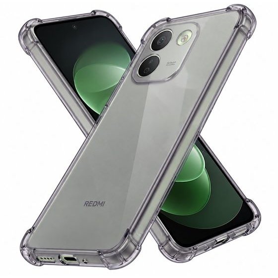 Techsuit - Shockproof Clear Silicone - Xiaomi Redmi Note 17 Pro Max - Smoke Black