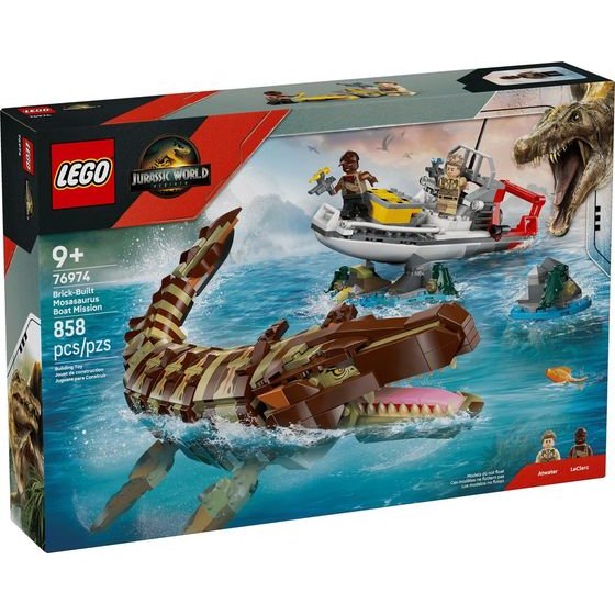 Lego Jurassic World Brick-Built Mosasaurus Boat Mission - (76974)