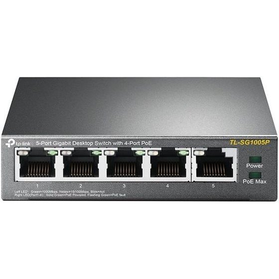 TP-Link 5-Port Gigabit Desktop Poe Switch With 4-Port - (TL-SG1005P)