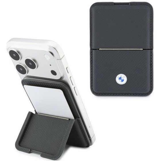 BMW Wallet Carbon Metal Logos Magsafe Anthracite - (BMOWMCS26PTKLG)