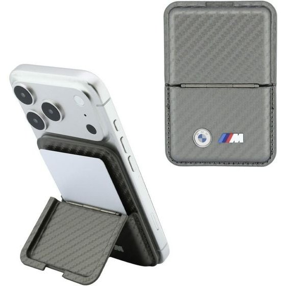 BMW Wallet M Carbon Metal Logos Magsafe Anthracite - (BMOWMCS26PCILA)