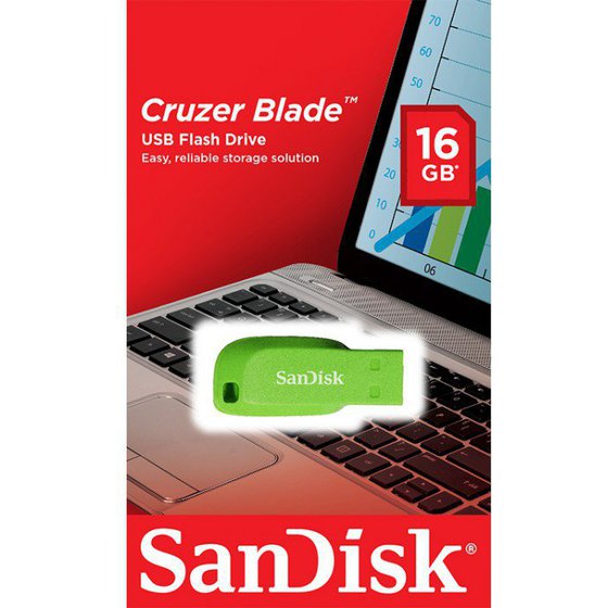 SANDISK USB 2.0 CRUZER BLADE 16GB GREEN