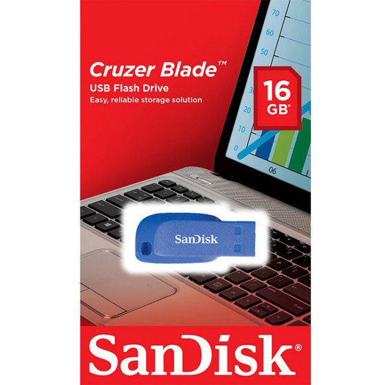 SANDISK USB 2.0 CRUZER BLADE 16GB BLUE