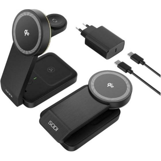 SODI Foldable Wireless Charger 3-in-1 W79 Qi2 Black - (B2.014951)