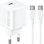 Honor Choice Wall Charger CP045E, 45W, 3A, 1 x USB-C, With USB-C Cable, White - (5504ALHP)