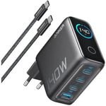 Anker Wall Charger 140W, 3xUSB-C, 1xUSB-A, Smart Display With Touch control, Grey - (A2697GZ1)