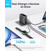 Anker Wall Charger 140W, 3xUSB-C, 1xUSB-A, Smart Display With Touch control, Grey - (A2697GZ1)