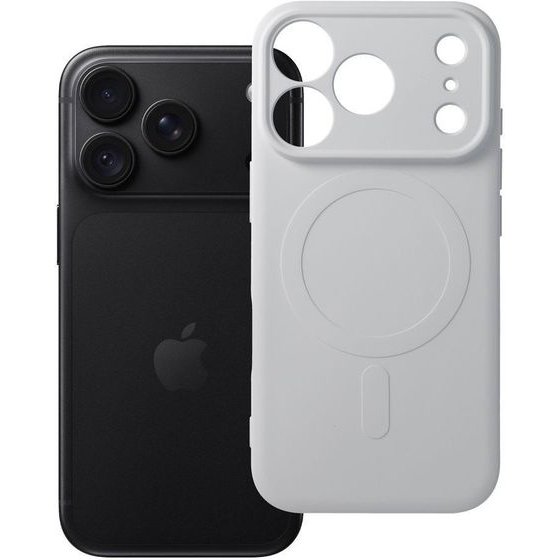 Case For Iphone 18 Pro / 17 Pro Silicone Mag Cover Compatible With Magsafe (Camera protection) Silver OEM