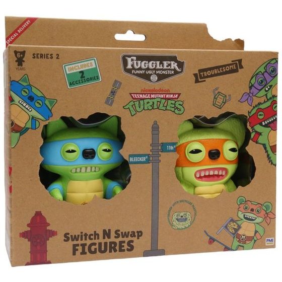 P.M.I. Kids World Fuggler S2 Swap & Style Figures - 2 Pack (Leonardo & MICHELANGELO) - (FG6215B)