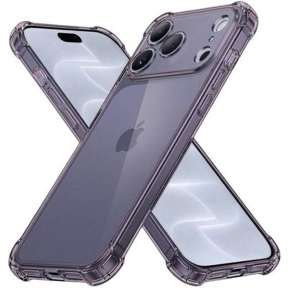 Techsuit - Shockproof Clear Silicone - Iphone 18 Pro / Iphone 17 Pro - Smoke Black