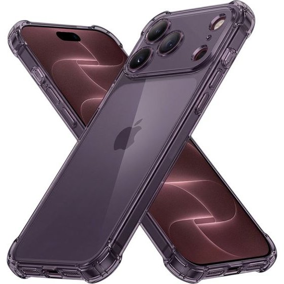 Techsuit - Shockproof Clear Silicone - Iphone 18 Pro Max / Iphone 17 Pro Max - Smoke Black