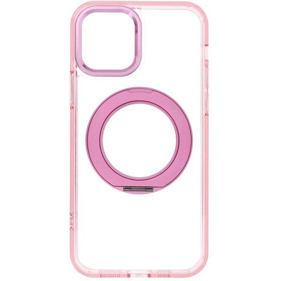 Case For Iphone 12 Frame Circle Stand Compatible With Magsafe Pink OEM