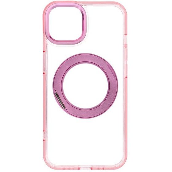 Case For Iphone 14 Frame Circle Stand Compatible With Magsafe Pink OEM