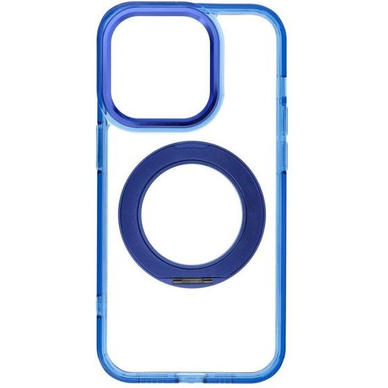 Case For Iphone 14 Pro Frame Circle Stand Compatible With Magsafe Navy Blue OEM