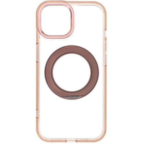 Case For Iphone 15 Frame Circle Stand Compatible With Magsafe Gold OEM