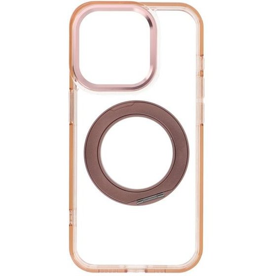 Case For Iphone 15 Pro Frame Circle Stand Compatible With Magsafe Gold OEM