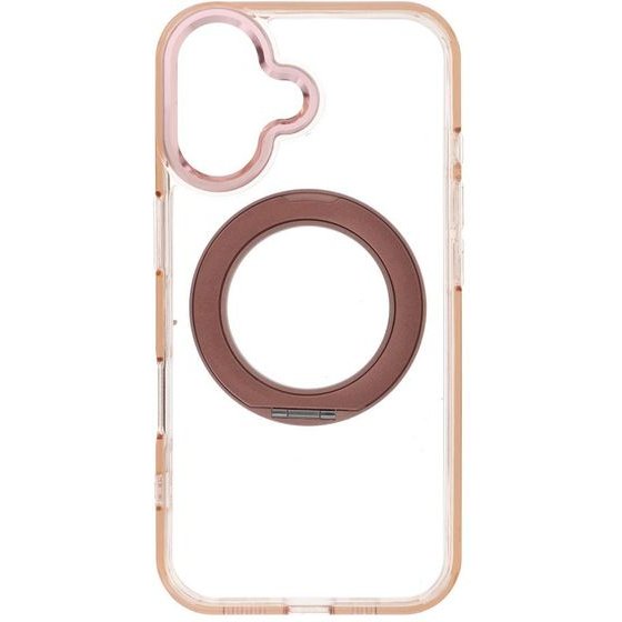 Case For Iphone 16 Frame Circle Stand Compatible With Magsafe Gold OEM