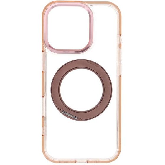 Case For Iphone 16 Pro Frame Circle Stand Compatible With Magsafe Gold OEM