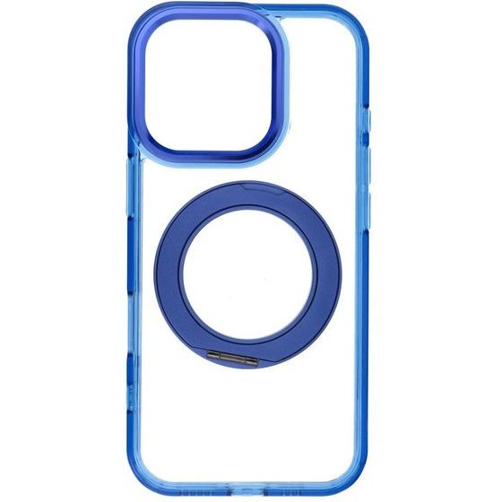 Case For Iphone 16 Pro Frame Circle Stand Compatible With Magsafe Navy Blue OEM