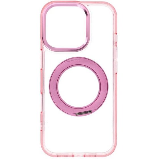 Case For Iphone 16 Pro Frame Circle Stand Compatible With Magsafe Pink OEM