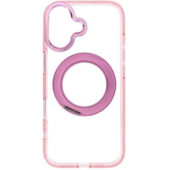 Case For Iphone 17 Frame Circle Stand Compatible With Magsafe Pink OEM