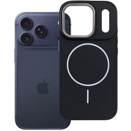 Case For Iphone 18 Pro / 17 Pro Frame Mag Cover Compatible With Magsafe Black OEM
