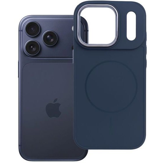 Case For Iphone 18 Pro / 17 Pro Frame Mag Cover Compatible With Magsafe Navy Blue OEM