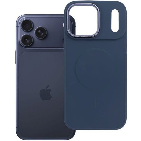 Case For Iphone 18 Pro Max / 17 Pro Max Frame Mag Cover Compatible With Magsafe Navy Blue OEM
